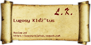 Lugosy Klétus névjegykártya